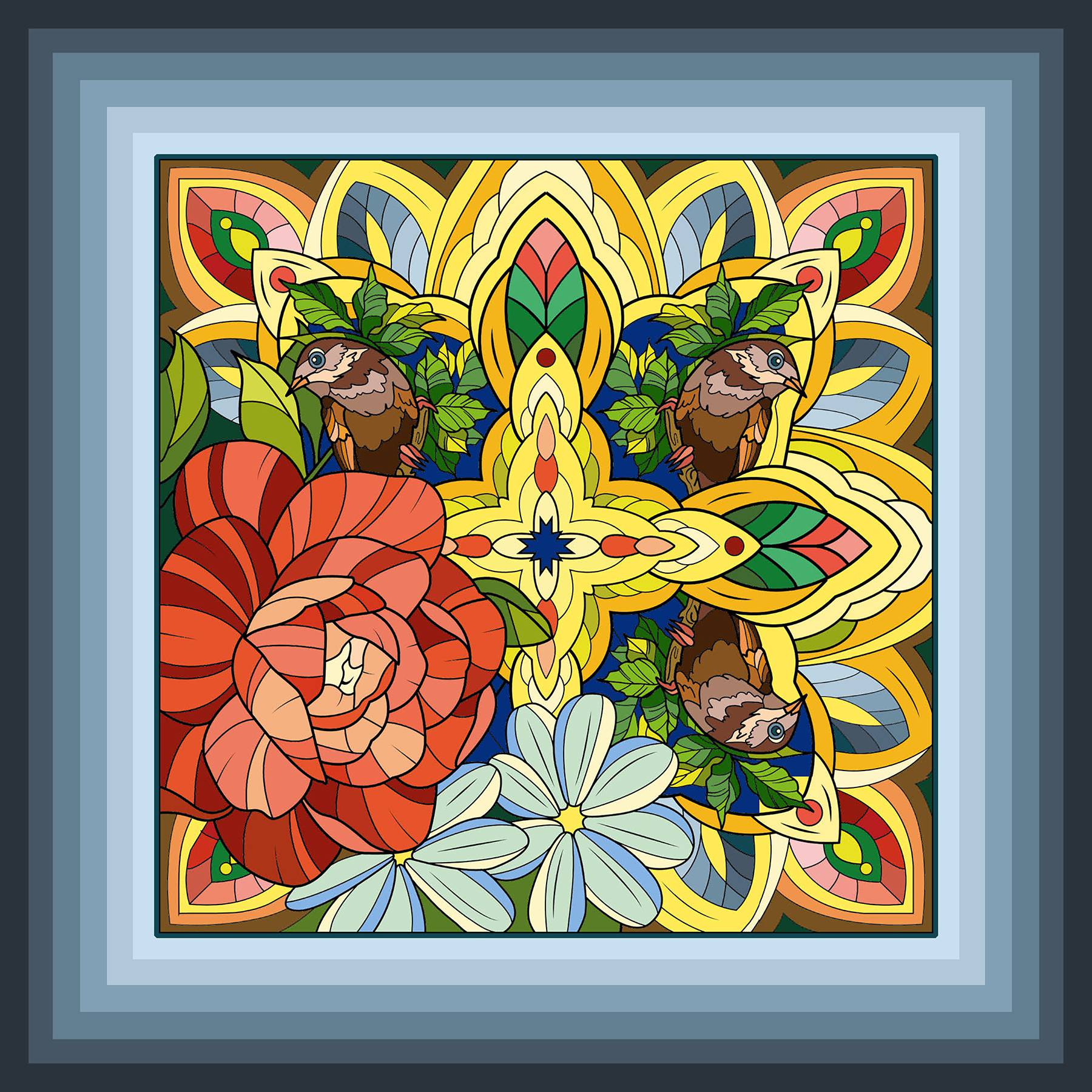 3D FLORAL BIRDS
