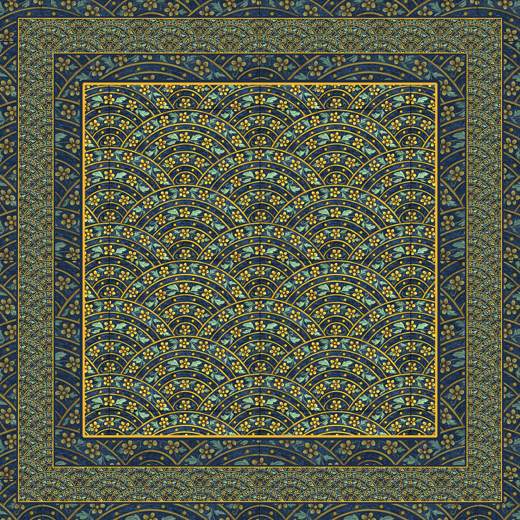 CONCENTRIC FLORAL STRIPES